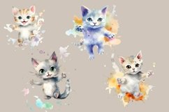 22 cute cats watercolor sets PNG Product Image 5