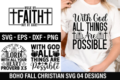 Boho Fall Christian SVG Design - Walk by Faith Not by Sight Product Image 1