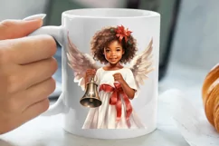 Christmas Black Angel Clipart, Christmas Angel Clipart Product Image 5