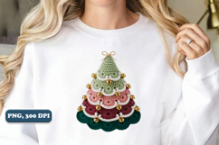 Crochet Yarn Christmas Tree PNG, Christmas tree PNG Product Image 5