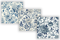 Blue Chinoiserie Toile De Jouy Digital Paper, Vintage French Product Image 4