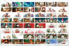 Cartoon Christmas Mug Bundle, Winter Animals Mug Designs Product Image 5