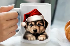 Christmas Peeking Dogs Clipart, Christmas PNG Product Image 5