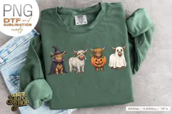 Halloween Highland Cow PNG DTF Cute Spooky Cow Design Product Image 1