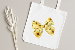 Butter Yellow Sunflower Coquette Bow Clipart Product Image 4
