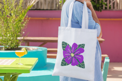 Tropical Purple Flower Leaf Embroidery Design Product Image 5