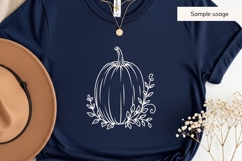 Hand Drawn Pumpkin SVG With Leaf Twigs Product Image 5