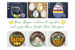 Happy Easter door sign | Bunny door hanger SVG cut file Product Image 5