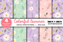 Pastel Daisy Seamless Pattern PNG Product Image 1
