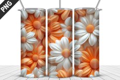 3D Daisy Flowers 20oz Tumbler Wrap | Sublimation Design Product Image 1
