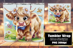 STUNNING 20oz Sublimation Tumbler , Cute Cow Product Image 1