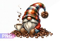 Coffee Gnome Sublimation, Gnome Clipart PNG Product Image 1