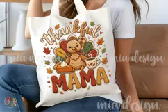 Thankful Mama PNG, Cute Turkey Thanksgiving Sublimation Product Image 5
