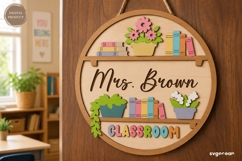 Personalized Teacher Door Sign Laser Cut | Teacher Gift SVG Product Image 1