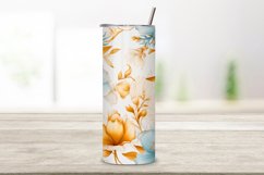 Watercolor Floral 20 oz Skinny Tumbler Wrap, Sublimation PNG Product Image 2