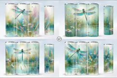 4 Dragonfly Tumbler Sublimation, 20 oz Tumbler Wrap Product Image 2
