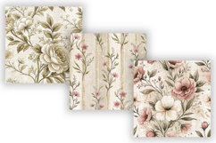 Canvas Toile Digital Paper Pack, Vintage Floral Toile Product Image 5