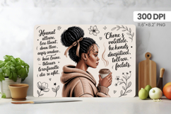 Afro Girl/Woman Melanin braided hair Cutting Board PNG Desig Product Image 1