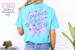 Teacher Mode Off PNG, Coquette Preppy Teacher Design Product Image 3