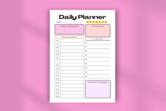 Cute Aesthetic Daily Planner Template Minimalist &amp; Editable Product Image 4