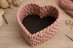 Base for basket purse making heart shape 12 inch 30 cm. Product Image 5