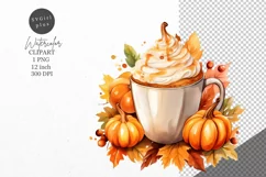 Thanksgiving clipart, Pumpkin spice latter clipart, Autumn Product Image 1