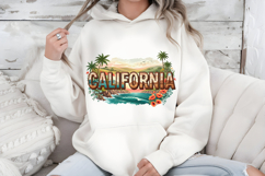 California State PNG, Vintage Coastal Sunset Sublimation Product Image 6