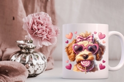 Cute Valentine Doodle Dog with Lollipop Clipart Product Image 5