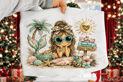 salty Sunshine Good Vibes PNG Design, Cute Mermaid Girl PNG Product Image 5