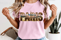 Paris France PNG, Vintage Eiffel Tower Cityscape Sublimation Product Image 6