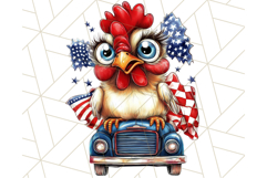 Patriotic Chicken Clipart Png, Funny 4th of July PNG Graphic Product Image 5