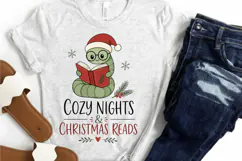 Cozy Nights and Christmas Reads PNG Sublimation Design Product Image 3