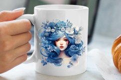 Blue Christmas Watercolor Clipart, Blue Christmas Sublimatio Product Image 5