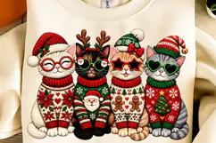 Christmas Cats PNG, Funny Christmas Sublimation, Xmas PNG Product Image 2