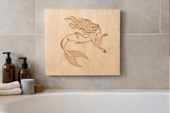 Laser engraving mermaid digital file. Line art verctor templ Product Image 5