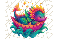 Cute Fantasy Dragon Clipart PNG, Bold Baby Dragon Clip Art Product Image 5