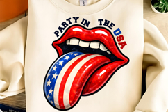 Party in The USA PNG, American Flag Lips PNG, 4th of July Product Image 2