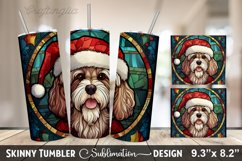 Stained Glass Christmas Dog Wrap - Stained Glass Tumbler Product Image 1