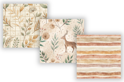 Neutral Boho Seamless Pattern Bundle, Beige Minimalist Product Image 5