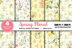 Spring Floral Digital Paper JPG Product Image 1
