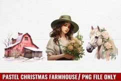 Pastel Christmas Farmhouse Clipart Product Image 1