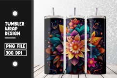 3d flower Tumbler Wrap | Sublimation | 20 oz Skinny Product Image 1