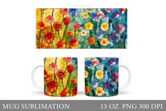 Flowers Mug Wrap Sublimation. Flowers Mug Wrap Design Product Image 1