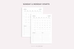 2029 Monthly Planner Printable &amp; Fillable, A4/Letter Size Product Image 5