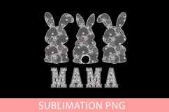 Mama, Lace Bunny PNG, Easter png, Lace Bow Bunny Pn Product Image 4