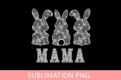 Mama, Lace Bunny PNG, Easter png, Lace Bow Bunny Pn Product Image 4