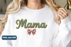 Coquette faux yarn Mama png Product Image 1