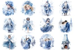 Pale Blue Christmas Clipart | Watercolor Png Product Image 5