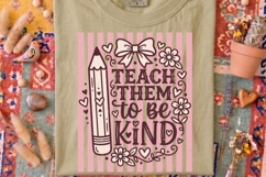 Teach Them To Be Kind Png, Retro Striped Teacher Png. Product Image 3