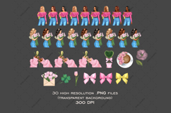 Spring clipart, Woman with tulips PNG, Girl holding flowers Product Image 2